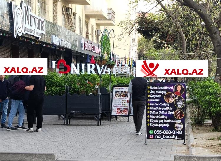 Nizami rayonunda "Nirvana" "Şərifoğlu kabab" restoranları səkini ediblər-Fotolar