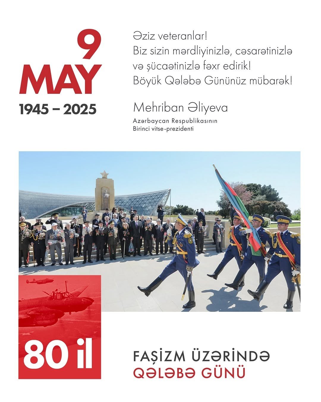 Mehriban Əliyeva 9 May münasibətilə paylaşım edib