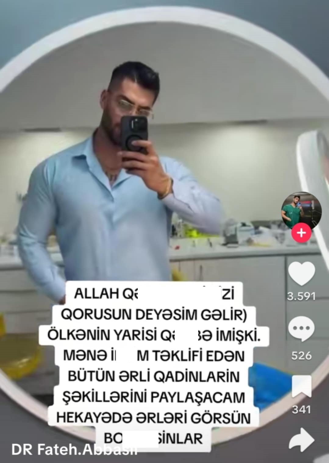 Kosmetoloq Dr. Fateh Abbaslının paylaşımı olay yaratdı…..