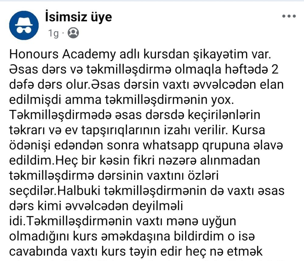 “Honours Academy”da tələbələr necə aldadılır? Əlavə ödənişlər edilməlidir……