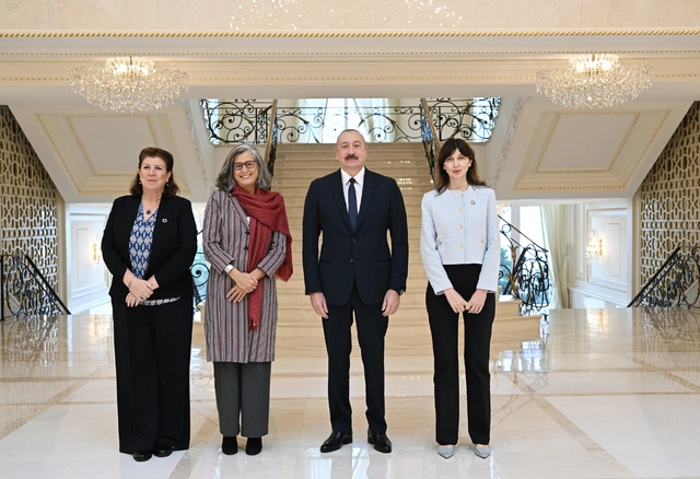 İlham Əliyev Anaklaudia Rossbaxı qəbul etdi - Fotolar