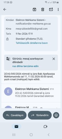 Məhkəmə işə gecə yarısı baxır? -Bakı Apellyasiya Məhkəməsi gecə 12-də yazılı icraatda akt çıxarıb (?)