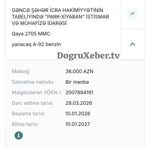 Gəncə İcra Hakimiyyətinə ciddi suallar: 36 min manatlıq “bir mənbə” müqaviləsinin arxasında nə dayanır?