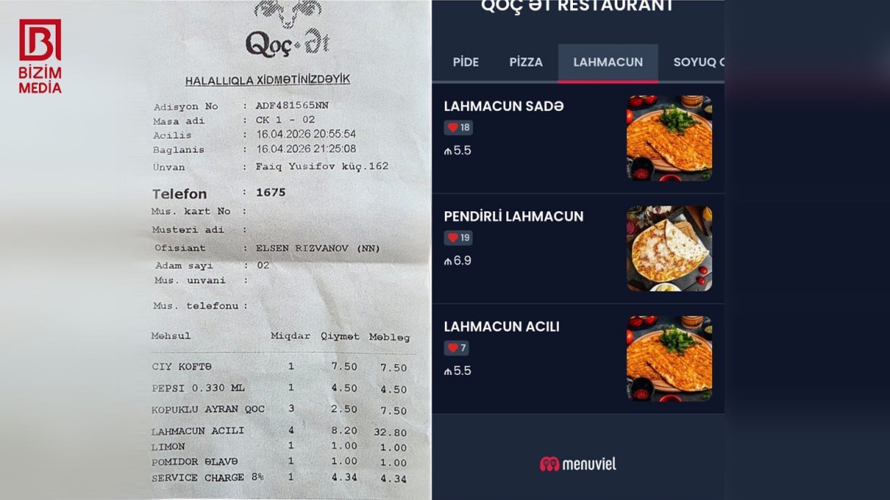“Qoç Ət” restoranı müştəriləri necə aldadır? – FOTOFAKT