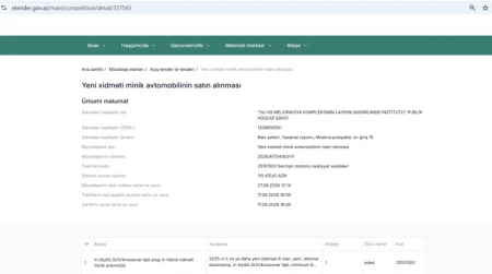 Bu instutun rəhbərliyinə 110 min manatlıq avtomobil alınır - FOTO